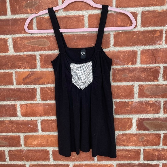 Y2K black embellished tank top - Picture 3 of 5